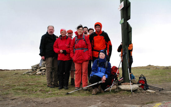 Na vrcholu Králického Sněžníku (1424 m)